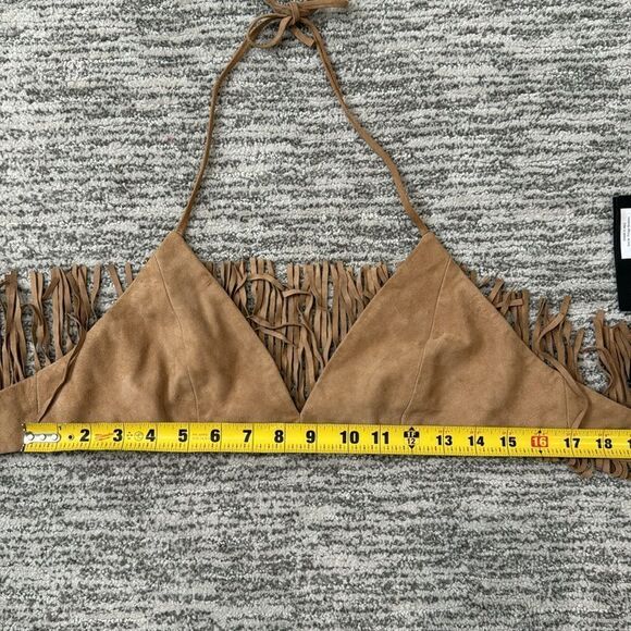 NWT LAMARQUE x REVOLVE Sabbi Suede Top in Sand Large - Picture 6 of 11